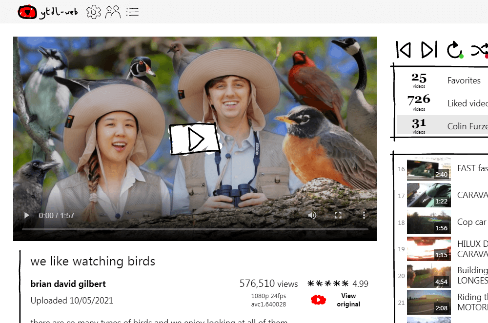 Web viewer for downloaded videos